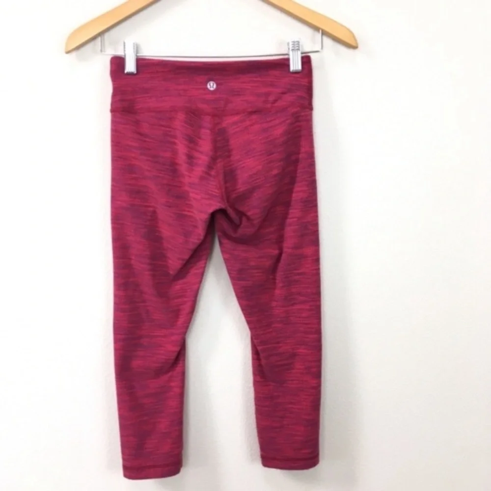 Lululemon Wunder Under WU Crop Leggings Space Dye Bumble Berry Luon Women’s Sz 4